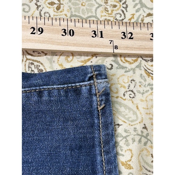 DKNY Soho Bootcut Womens Jeans Designer Blue Sz 10x32 Ladies Western Distressed - Picture 9 of 10